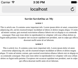 Servlet view on mobile browser