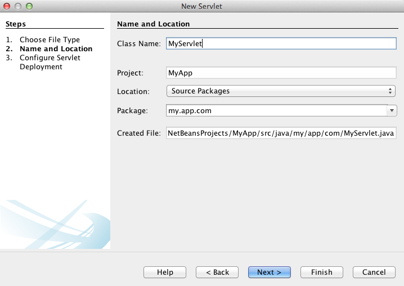 NetBeans window displaying new project options