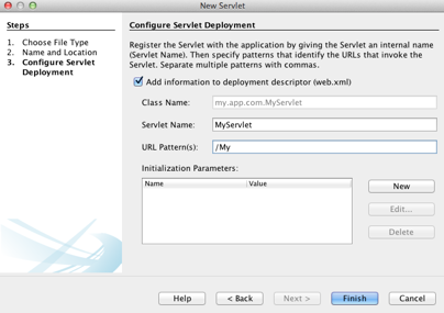 NetBeans window displaying new project options