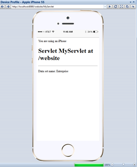 iPhone accessing 51degrees java servlet print screen